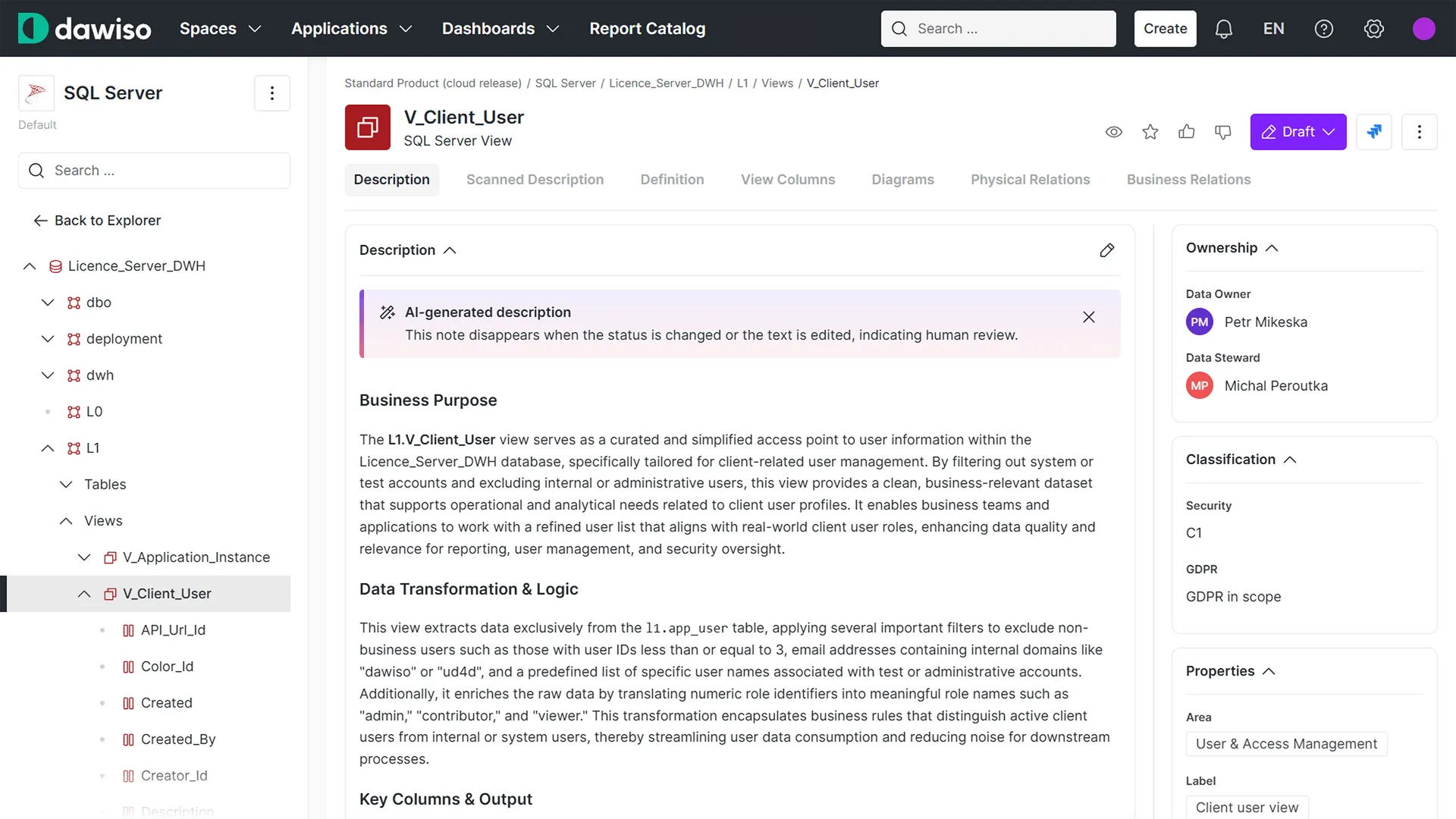 AI-Generated Context: automatic business descriptions for data assets