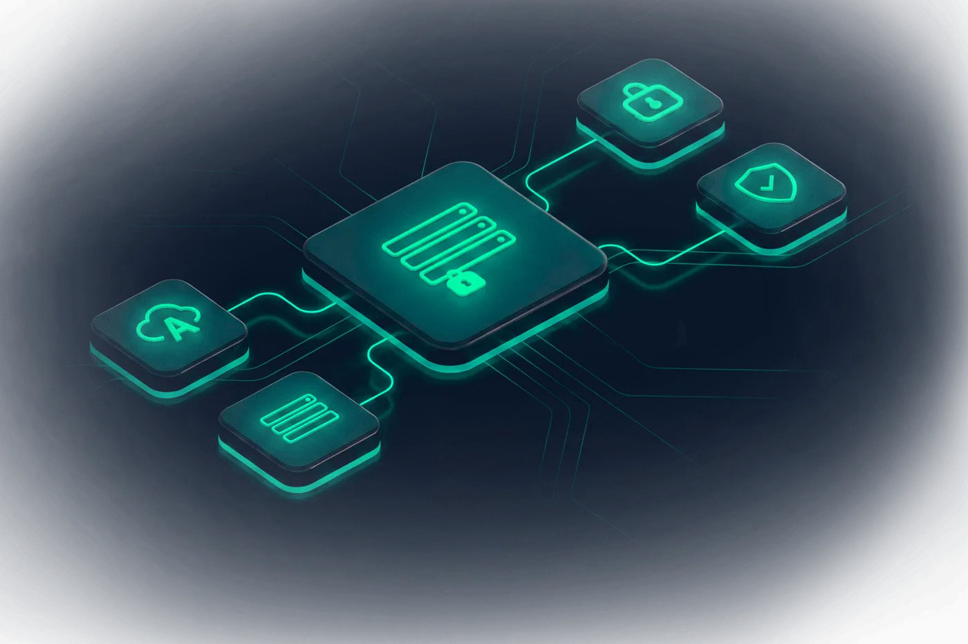 Dawiso Enterprise Deployment: a governed data platform wired to cloud and on-premise hosting, encryption and audited compliance