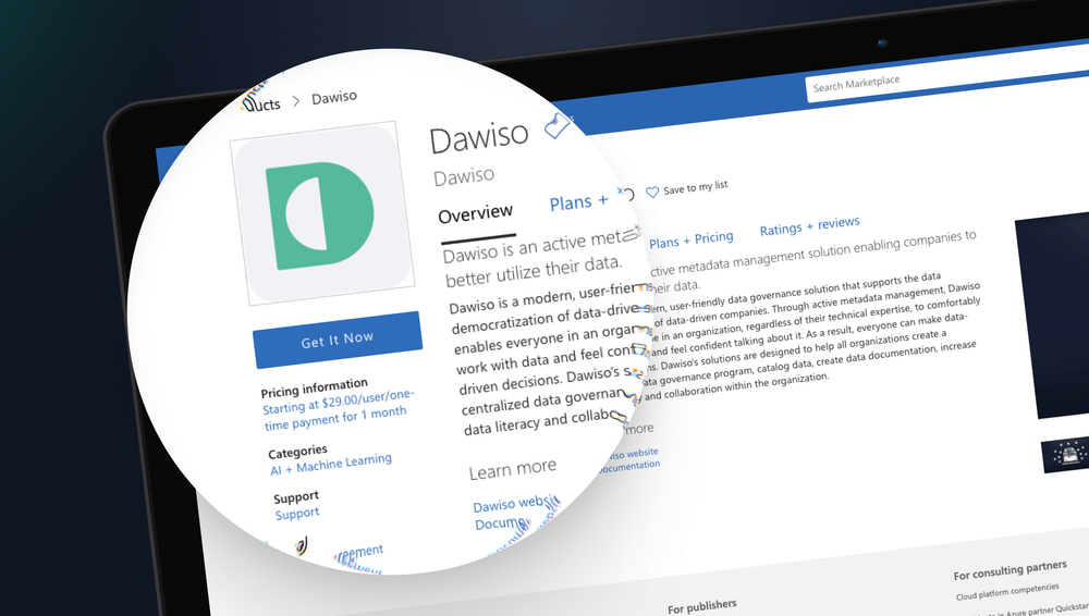 Dawiso Now Available in The Microsoft Azure Marketplace