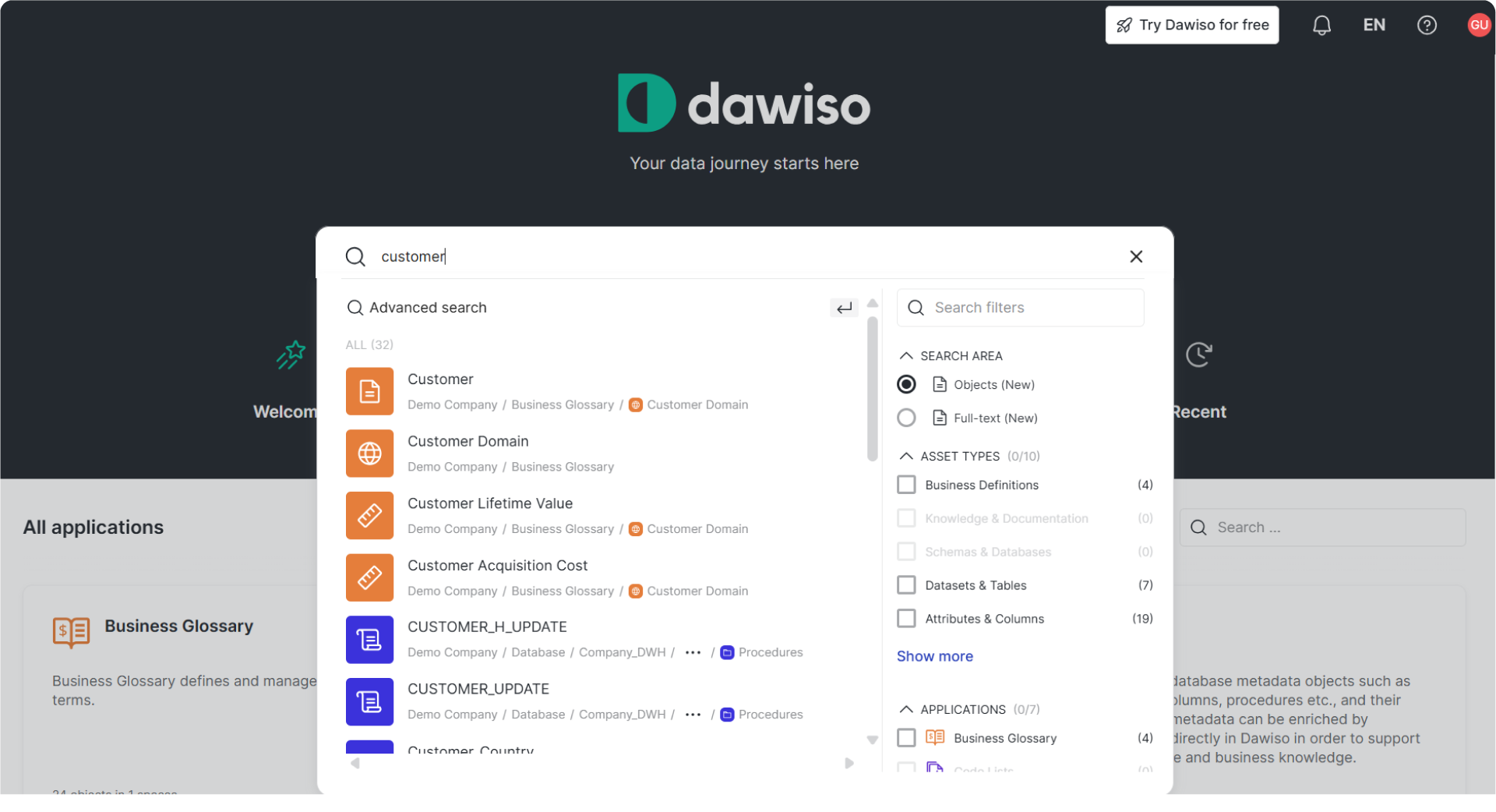 Dawiso search