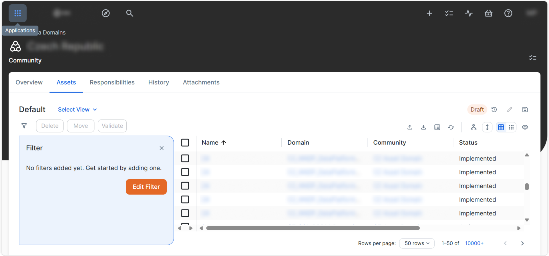 Collibra filtering: Multiple pop-up windows