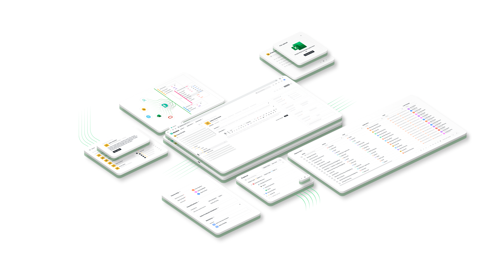 Dawiso Data Catalog dashboard showing data lineage for regulatory reporting